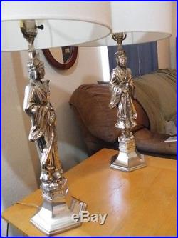 Two Beautiful Antique Solid Silver Lamps Weigh 17 Lbs Solid Silver Make Offer
