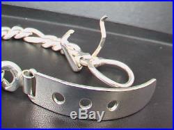 Taxco Mexican Solid 925 Sterling Silver Adjustable Belt Bracelet. 96g, 8- 9