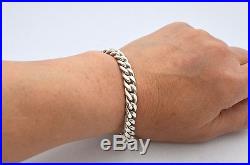 Taxco Mexican Solid 925 Sterling Silver Curb Chain Bracelets 7.5- 8, 40-45 g