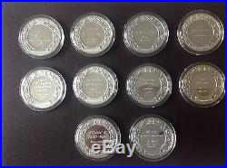 Ten. 999 Solid Silver Treasures Of The Louvre Commemorative Medals