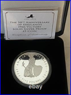 The 50th Anniversary Of Englands 1966 Victory Solid Silver Proof £5 Tdc Coin