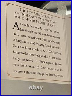 The 50th Anniversary Of Englands 1966 Victory Solid Silver Proof £5 Tdc Coin