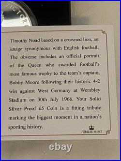 The 50th Anniversary Of Englands 1966 Victory Solid Silver Proof £5 Tdc Coin