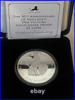 The 50th Anniversary Of Englands 1966 Victory Solid Silver Proof £5 Tdc Coin
