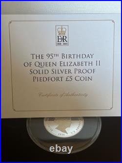 The 95th Birthday Of Queen Elizabeth II Solid Silver Proof Piedfort Coin 50g