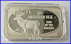 The American Elk Vintage 1975.999 Solid Silver Art Bar Ussc-94 1/750