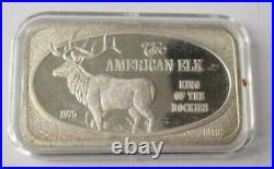 The American Elk Vintage 1975.999 Solid Silver Art Bar Ussc-94 1/750