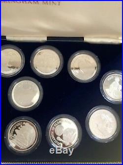 The BhamMint Collection of 12 Solid Sterling Silver Medals 80th Bday Queen M