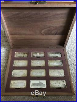 The Birmingham Mint ROYAL PALACES Collection Of 12 Solid Sterling Silver Ingots
