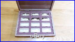 The Birmingham Mint Royal Palaces 12 Solid Sterling Silver Ingots in Walnut Case
