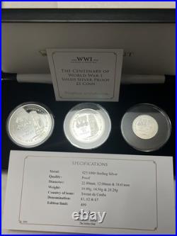 The Centenary Of Ww1 Solid Silver Proof Set. Boxed With Coa