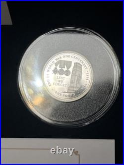 The Centenary Of Ww1 Solid Silver Proof Set. Boxed With Coa