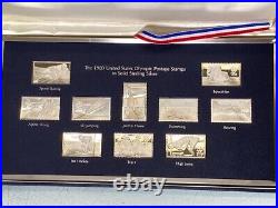 The Franklin Mint 1980 United States Olympic Postage Stamps Solid Sterling Silve