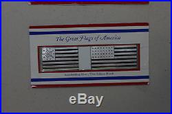 The Franklin Mint, Great Flags of America, Solid Sterling Proof. 925 Silver