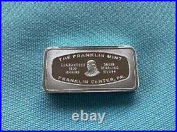 The Franklin Mint Solid Sterling Silver California Bank Bar 2.35 Oz