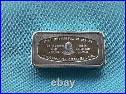 The Franklin Mint Solid Sterling Silver Connecticut Bank Bar 2.32 Oz
