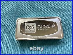 The Franklin Mint Solid Sterling Silver Georgia Bank Bar 2.32 Oz