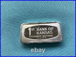 The Franklin Mint Solid Sterling Silver Kansas Bank Bar 2.33 Oz