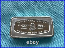 The Franklin Mint Solid Sterling Silver Louisiana Bank Bar 2.33 Oz