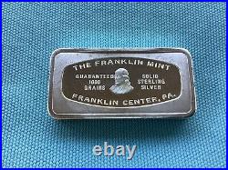 The Franklin Mint Solid Sterling Silver Massachusetts Bank Bar 2.31 Oz