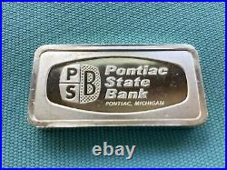 The Franklin Mint Solid Sterling Silver Michigan Bank Bar 2.33 Oz