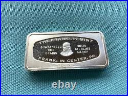 The Franklin Mint Solid Sterling Silver South Dakota Bank Bar 2.35 Oz