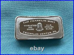 The Franklin Mint Solid Sterling Silver Virginia Bank Bar 2.32 Oz