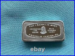 The Franklin Mint Solid Sterling Silver Wisconsin Bank Bar 2.32 Oz
