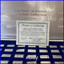 The Official Classic Car Miniature Collection In Solid Sterling Silver Mimted By