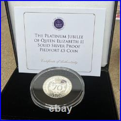 The Platinum Jubilee Of Queen Elizabeth II Solid Silver Proof Piedfort £5