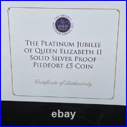 The Platinum Jubilee Of Queen Elizabeth II Solid Silver Proof Piedfort £5