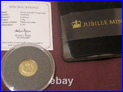The Queen's Elizabeth II SOLID gold 9ct Coin 1g Tristan da cunha Rare xx
