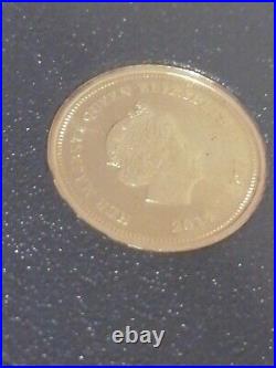 The Queen's Elizabeth II SOLID gold 9ct Coin 1g Tristan da cunha Rare xx