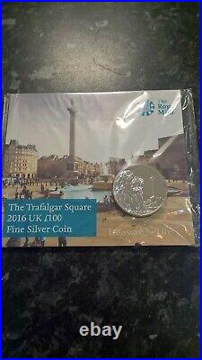 The Royal Mint 2016 £100 The Trafalgar Square Fine Silver Coin