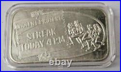 The Streakers Vintage 1974.999 Solid Silver Art Bar Ussc-116 #0249/2,500