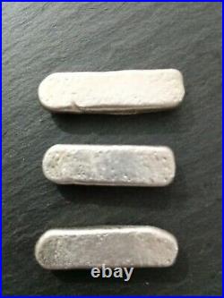 Three Viking Solid Silver Alloy Trade Ingots Over 45g 900AD Metal Detecting Find