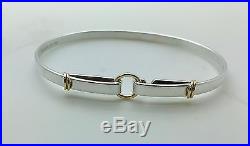 Tiffany & Co. Solid Sterling Silver 18k Solid Yellow Gold Two Tone Bangle
