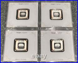 Toned? Geiger Edelmetalle 20g 999 Fine Silver Square Bar Plastic Assay Capsule