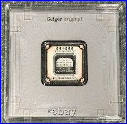 Toned? Geiger Edelmetalle 20g 999 Fine Silver Square Bar Plastic Assay Capsule