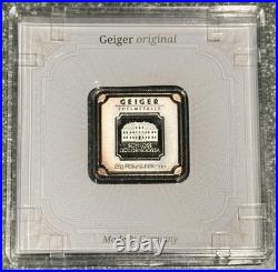 Toned? Geiger Edelmetalle 20g 999 Fine Silver Square Bar Plastic Assay Capsule