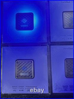 Toned? Geiger Edelmetalle 20g 999 Fine Silver Square Bar Plastic Assay Capsule