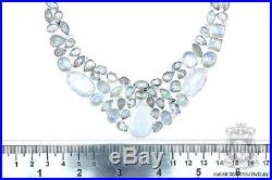 Top Graded Faceted Ceylon Rainbow Moonstone 925 Solid Silver Necklace