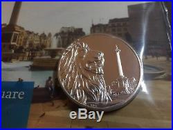 Trafalgar Square £100 UK coin, UNC condition, 2016 Royal Mint, includes cover