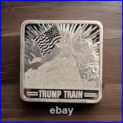 Trump 1 Oz. 999 Fine Silver Square 2024 Trump Train Silver Bar BU Coin MAGA 47