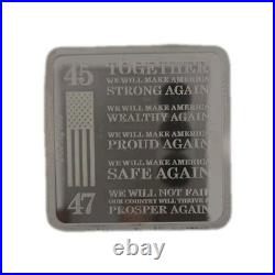 Trump 1 Oz. 999 Fine Silver Square 2024 Trump Train Silver Bar BU Coin MAGA 47
