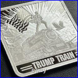 Trump 1 Oz. 999 Fine Silver Square 2024 Trump Train Silver Bar BU Coin MAGA 47 Trump 1 Oz. 999 Fine Silver Square 2024 Trump Train Silver Bar BU Coin MAGA 47