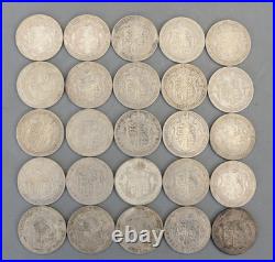 Tube of Solid 0.500 Silver 25 Half Crown 341g George V mixed dates 1920-1927