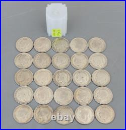 Tube of Solid 0.500 Silver 25 Half Crown 341g George V mixed dates 1920-1927