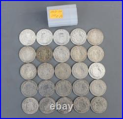 Tube of Solid 0.500 Silver 25 Half Crown 342g George V mixed dates 1920-1927
