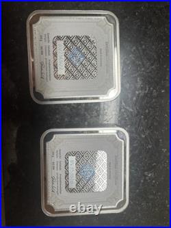 Two (2) 250 gram Silver Bar Geiger Edelmetalle (Original Square Series)